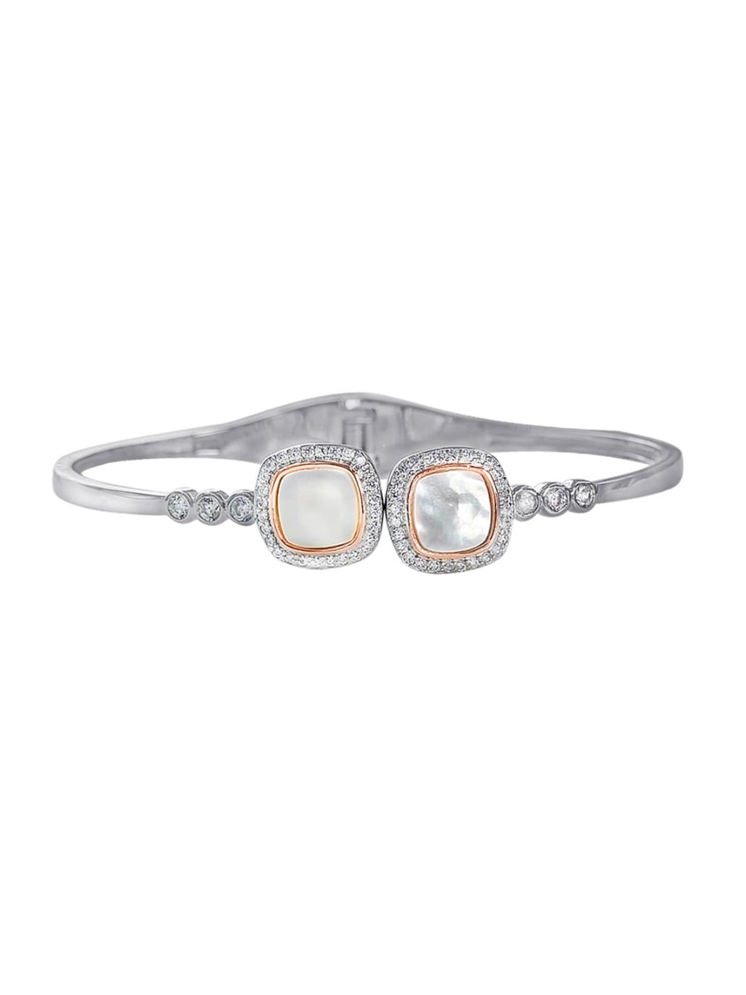 

Taraash 925 Sterling Silver Square Shape CZ Bangle