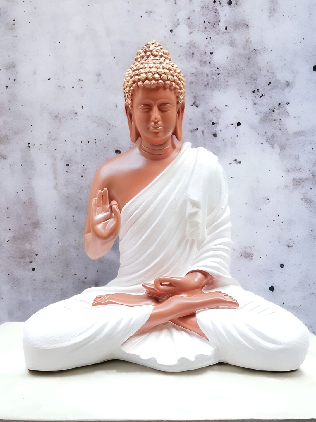 

SANKALAN CREATIONS White Polyresin Buddha Idol Showpiece
