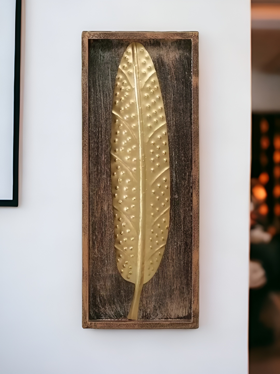 

SANKALAN CREATIONS Brown & Gold Toned Wooden Wall Hanging