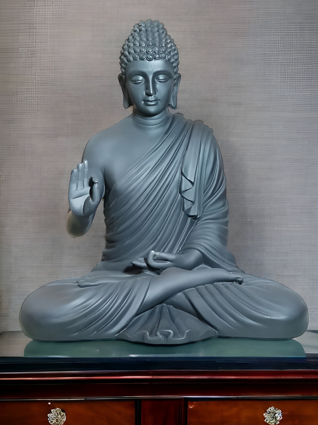 

SANKALAN CREATIONS Matte Black Buddha Idol Showpiece