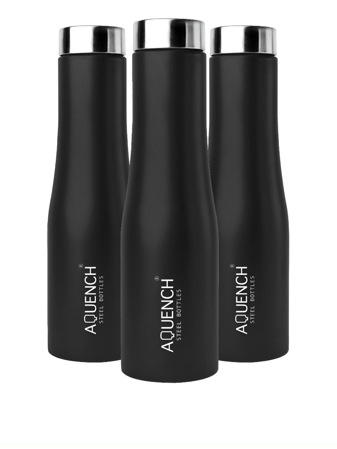 

AQUENCH Black 3 Pieces Stainless Steel Solid Water Bottle