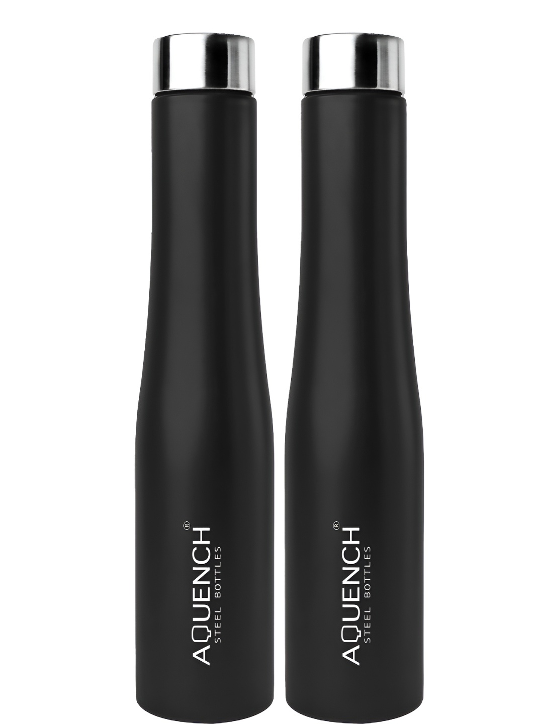 

AQUENCH Black 2 Pieces Stainless Steel Solid Water Bottles 1L