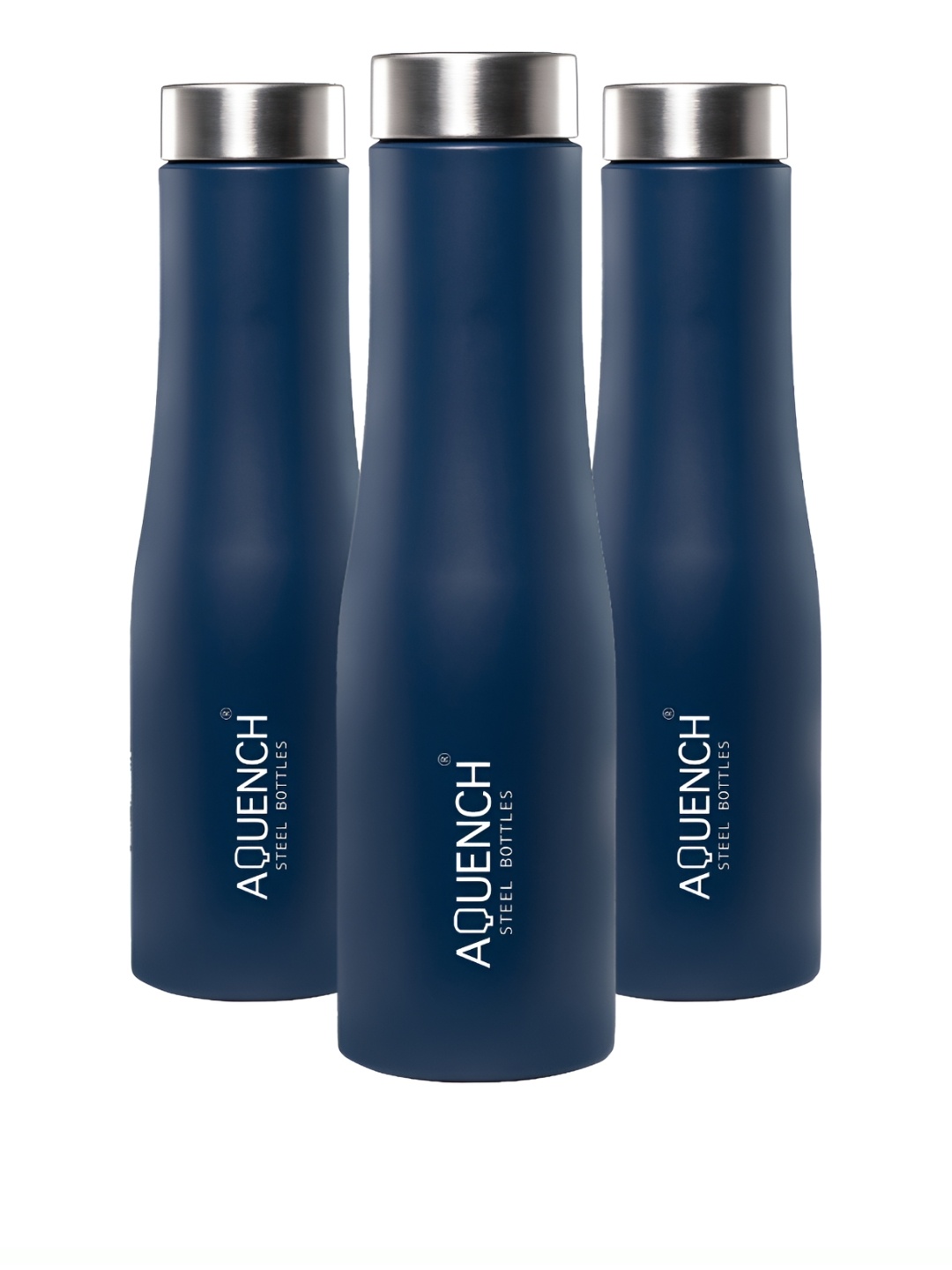 

AQUENCH Blue 3 Pieces Stainless Steel Water Bottle 1 Ltr