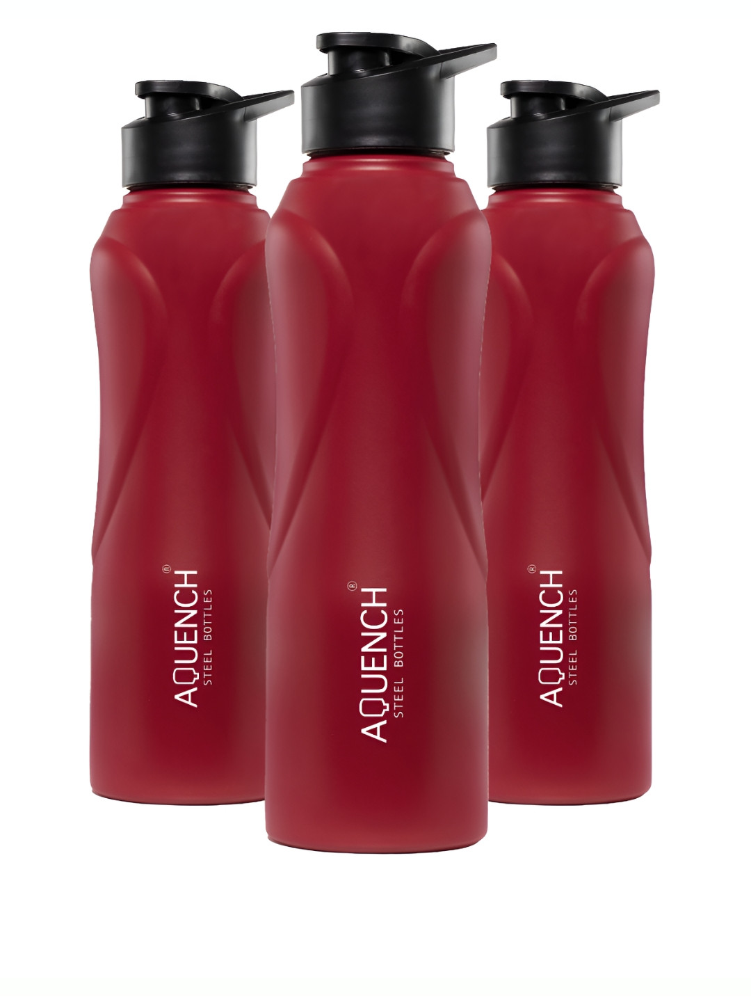 

AQUENCH Red 3Pcs Stainless Steel Solid Water Bottle 1L
