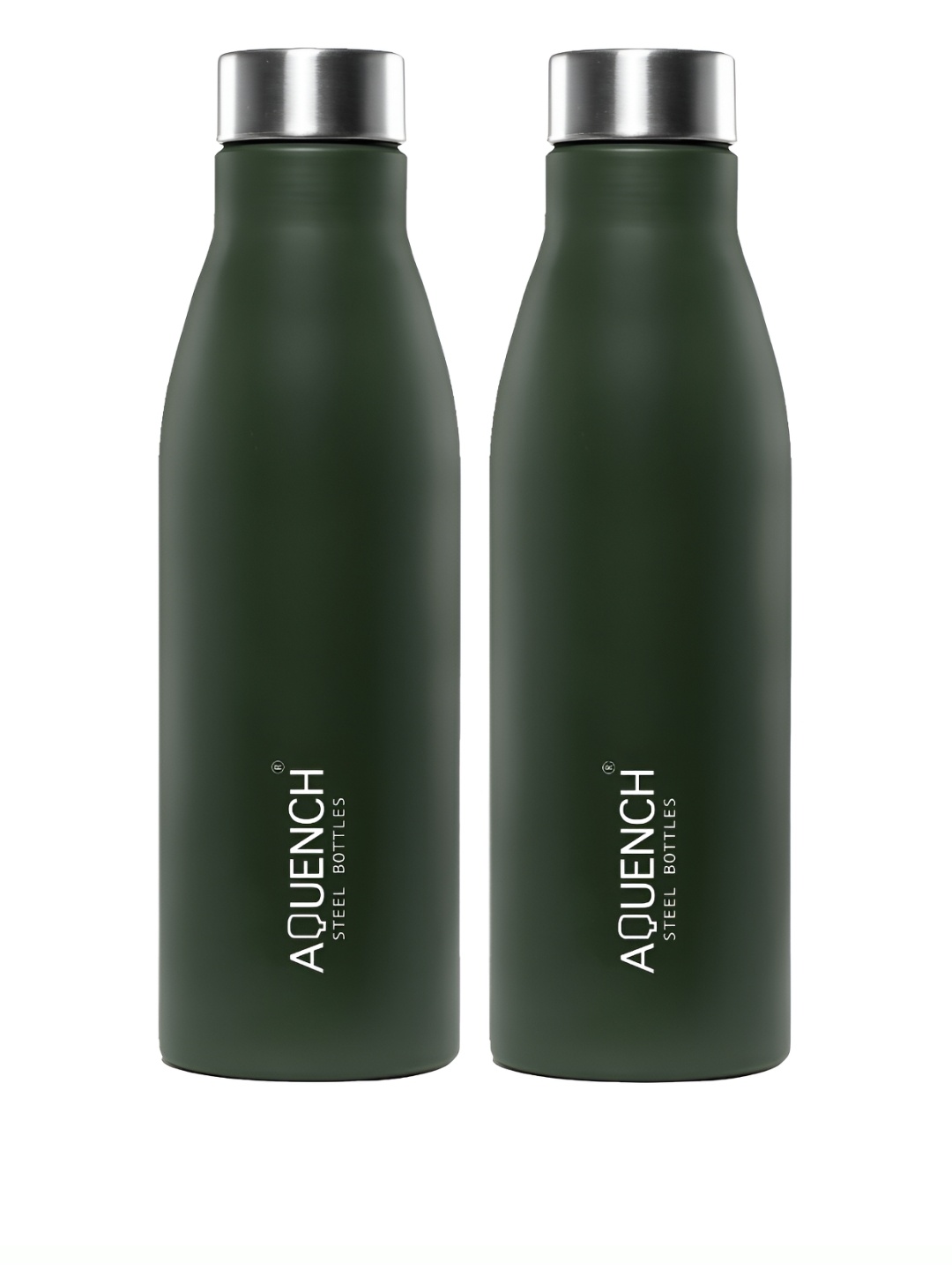 

AQUENCH Green 2 Pieces Stainless Steel Solid Water Bottle 1ltr