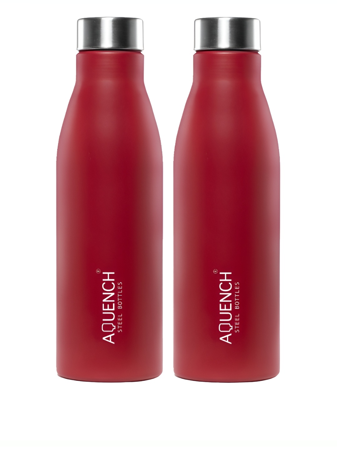 

AQUENCH Red 2 Pieces Stainless Steel Water Bottles 1L