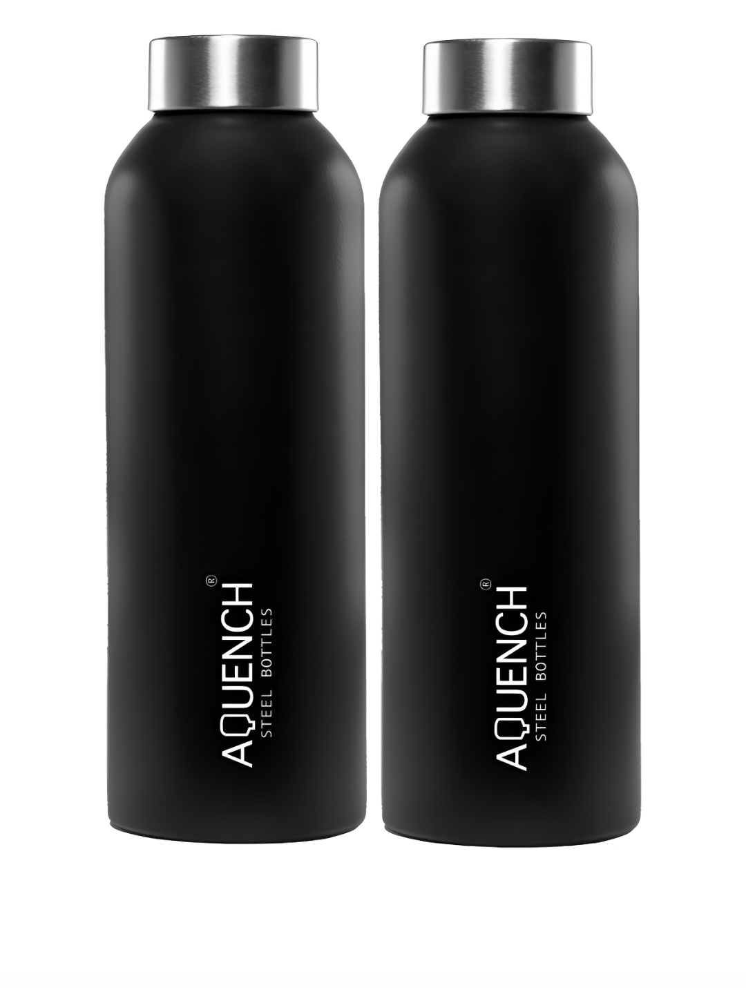 

AQUENCH Black 2 Pieces Stainless Steel Solid Water Bottle