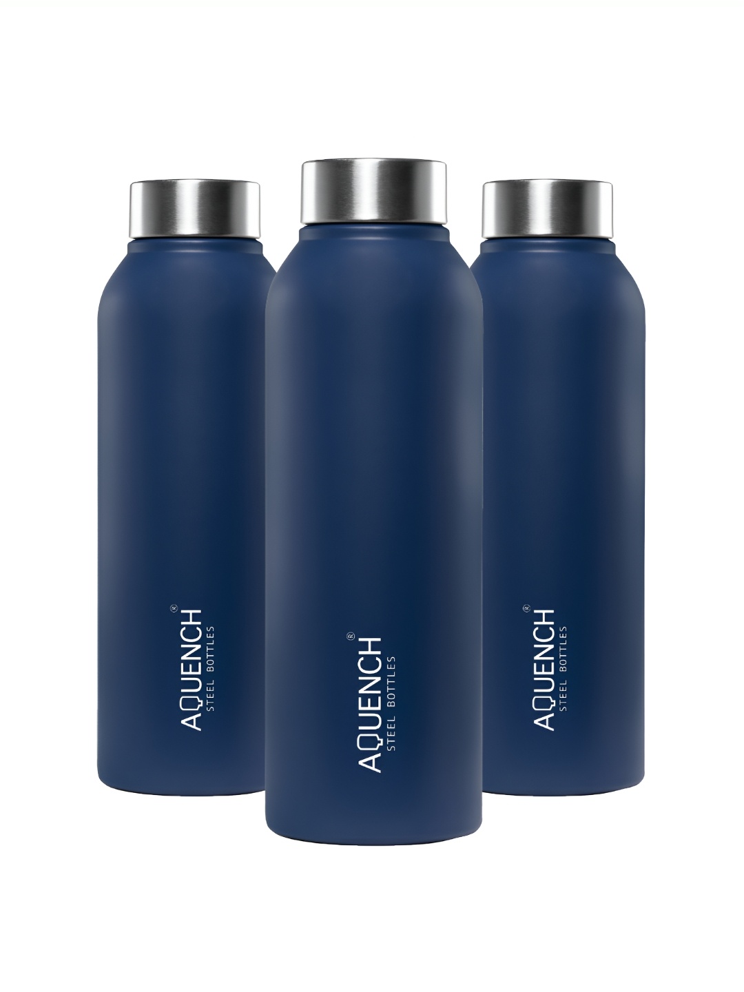 

AQUENCH Blue 3 Pieces Stainless Steel Solid Water Bottle