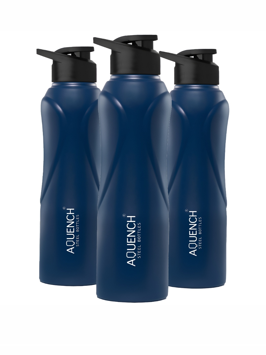 

AQUENCH Blue 3 Pieces Stainless Steel Solid Water Bottle