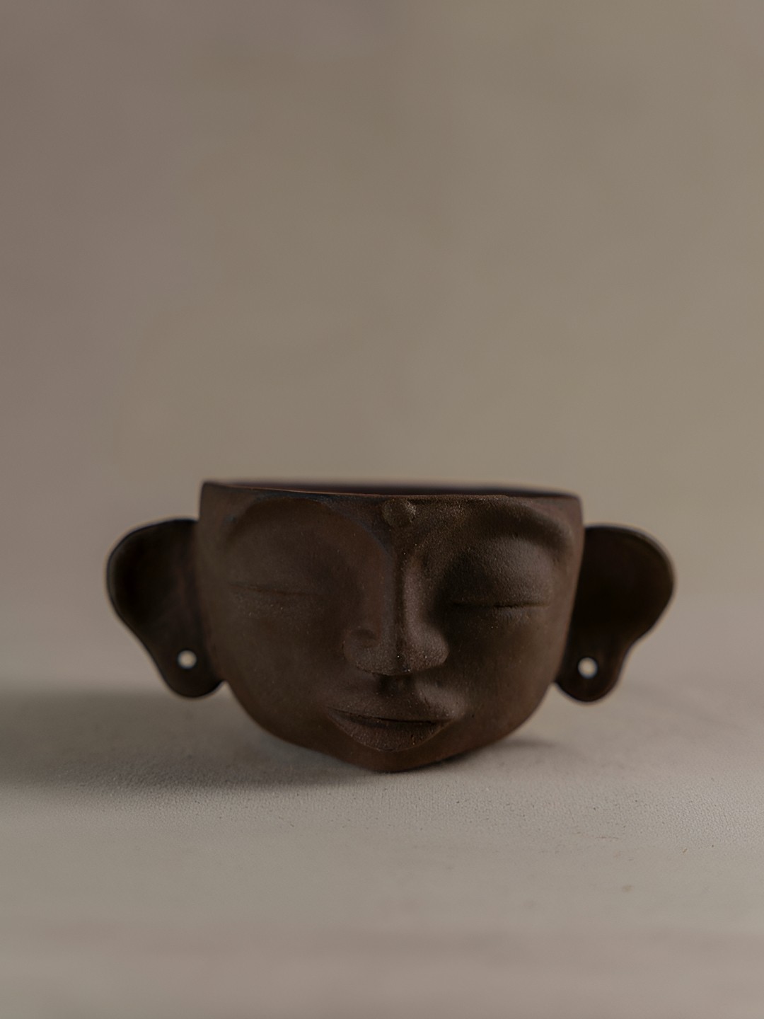 

The Orby House Brown Monk Ceramic Planter with Ears