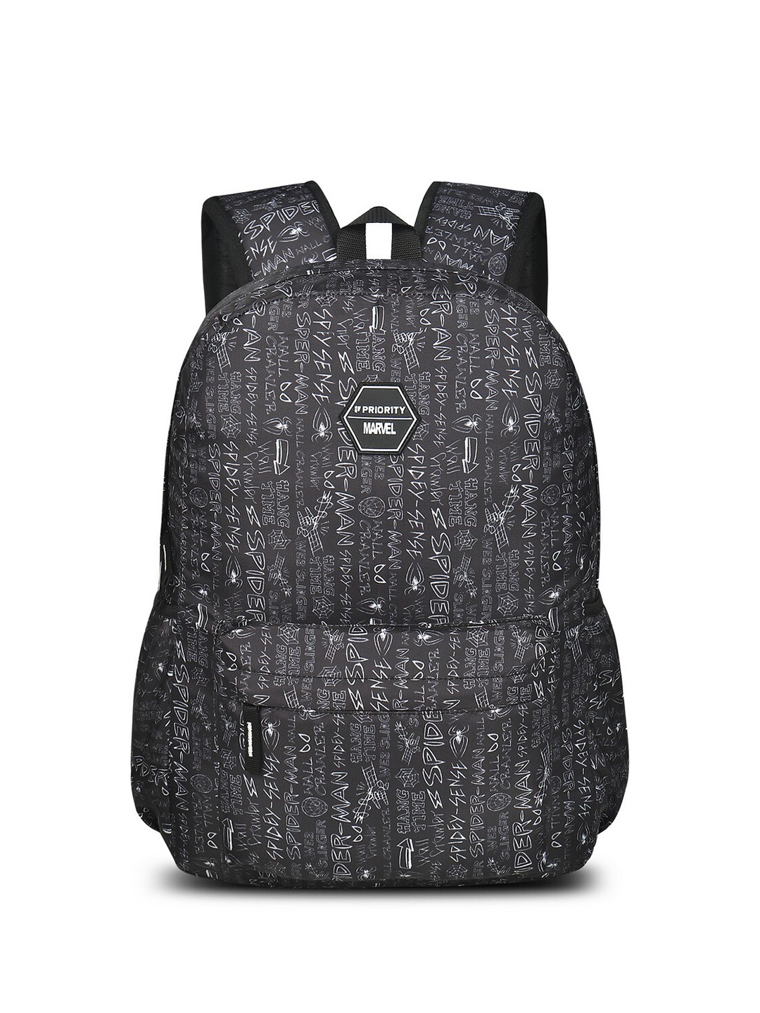 

Priority Unisex Typography Printed Backpack, Black