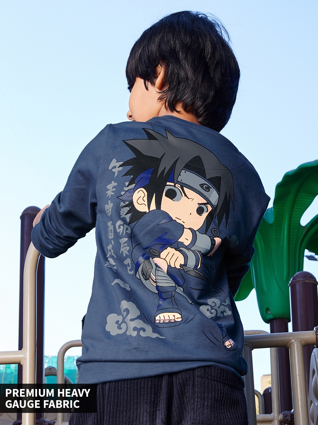 

The Souled Store Boys Naruto Sasuke Printed Pullover Sweatshirt, Navy blue