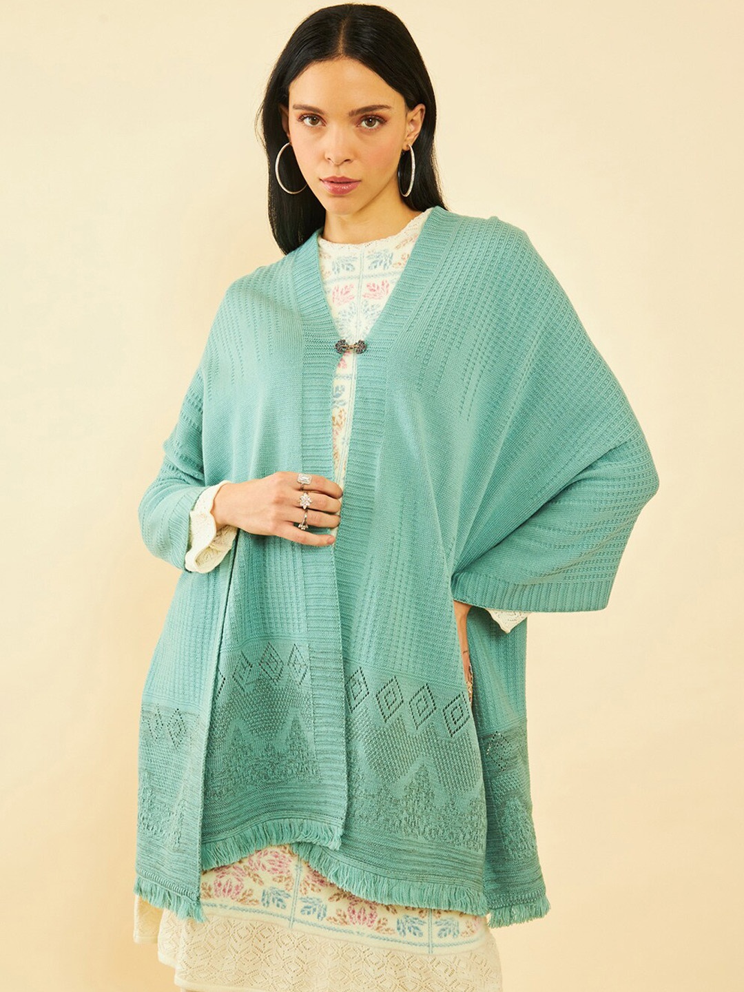 

Soch Woven Designed Acrylic Shawl, Blue