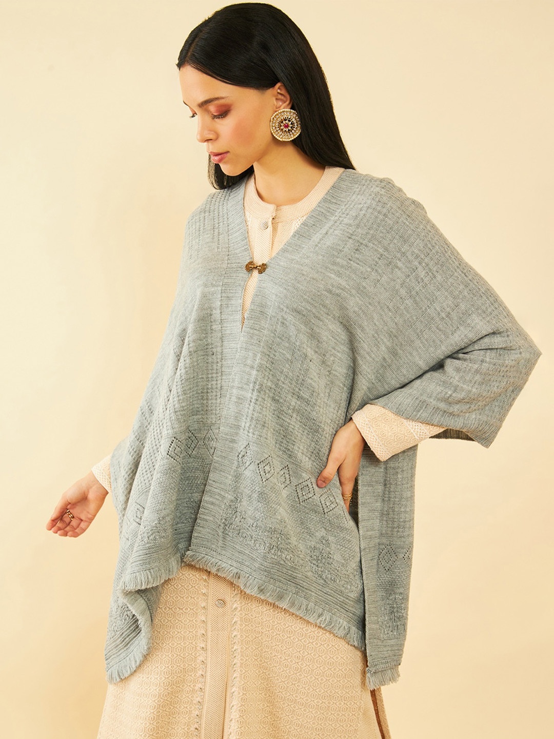 

Soch Abstract Woven Design Acrylic Shawl, Grey