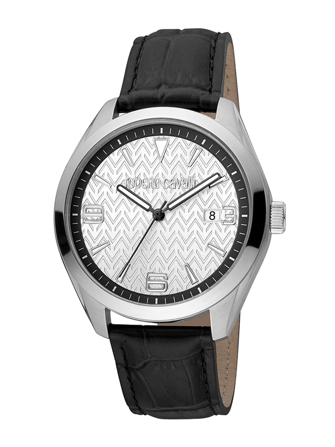 

Roberto Cavalli Men Textured Leather Straps Watch RC5G048L0015, Black