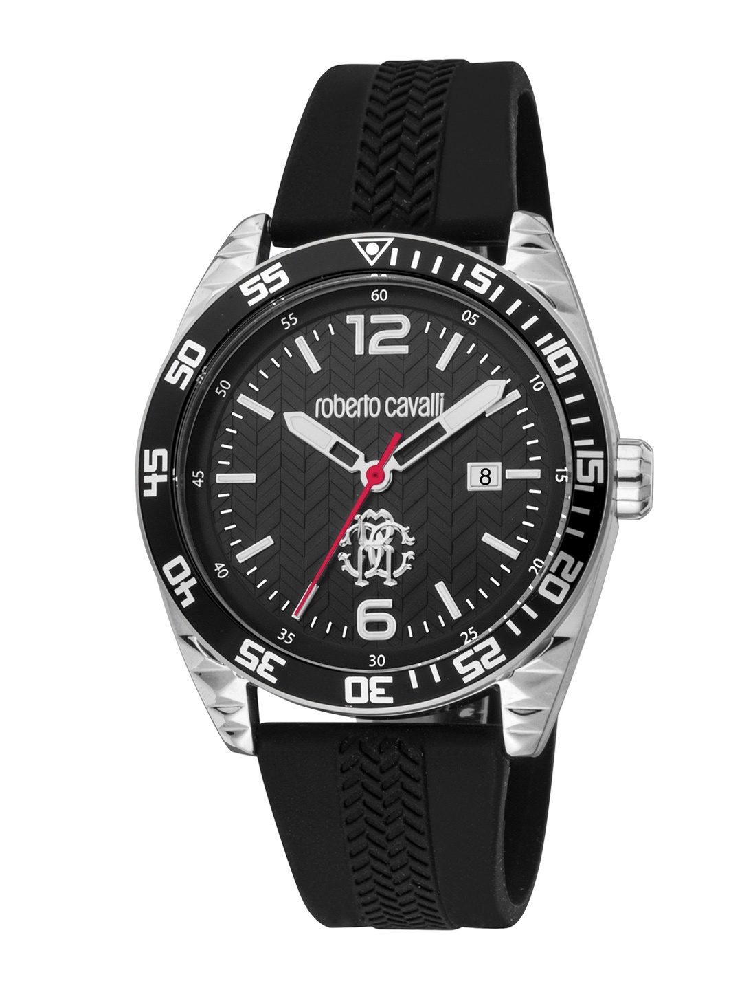 

Roberto Cavalli Men Leather Straps Analogue Watch RC5G018P0035, Black