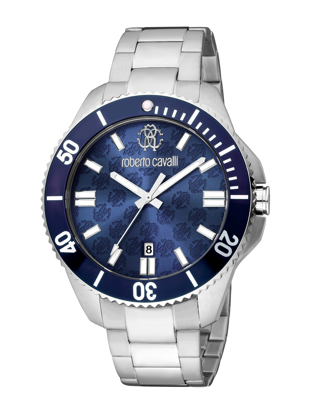 

Roberto Cavalli Men Stainless Steel Bracelet Style Straps Analogue Watch-RC5G013M0095, Silver