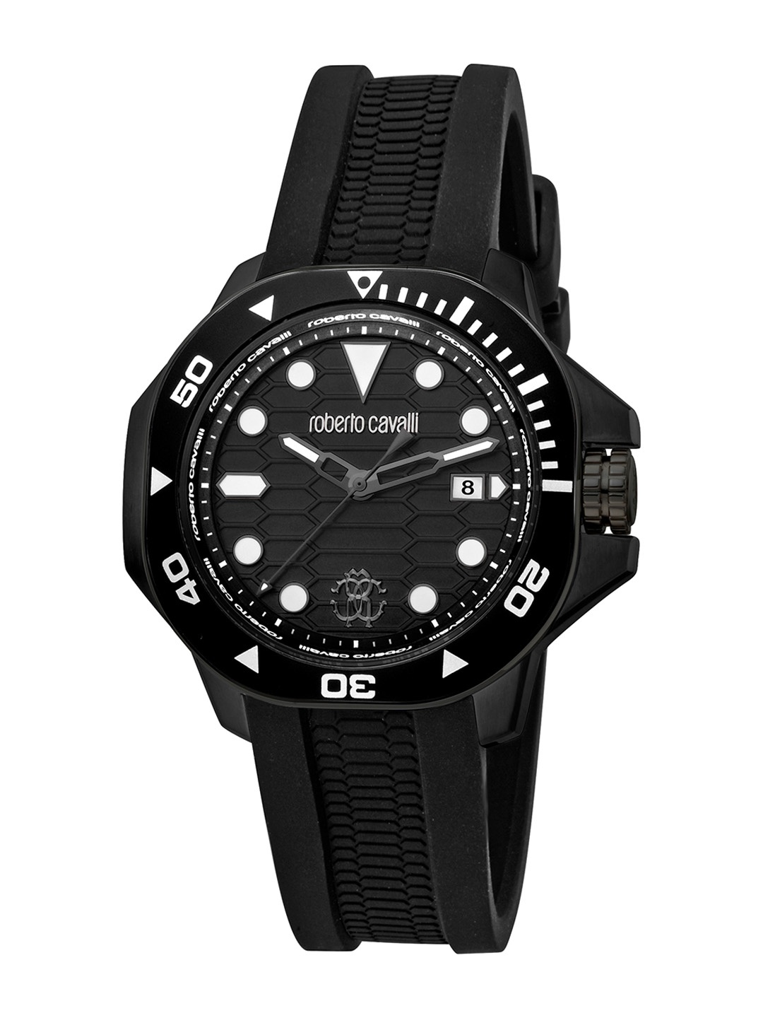 

Roberto Cavalli Men Textured Dial & Regular Straps Analogue Watch RC5G044P0075, Black