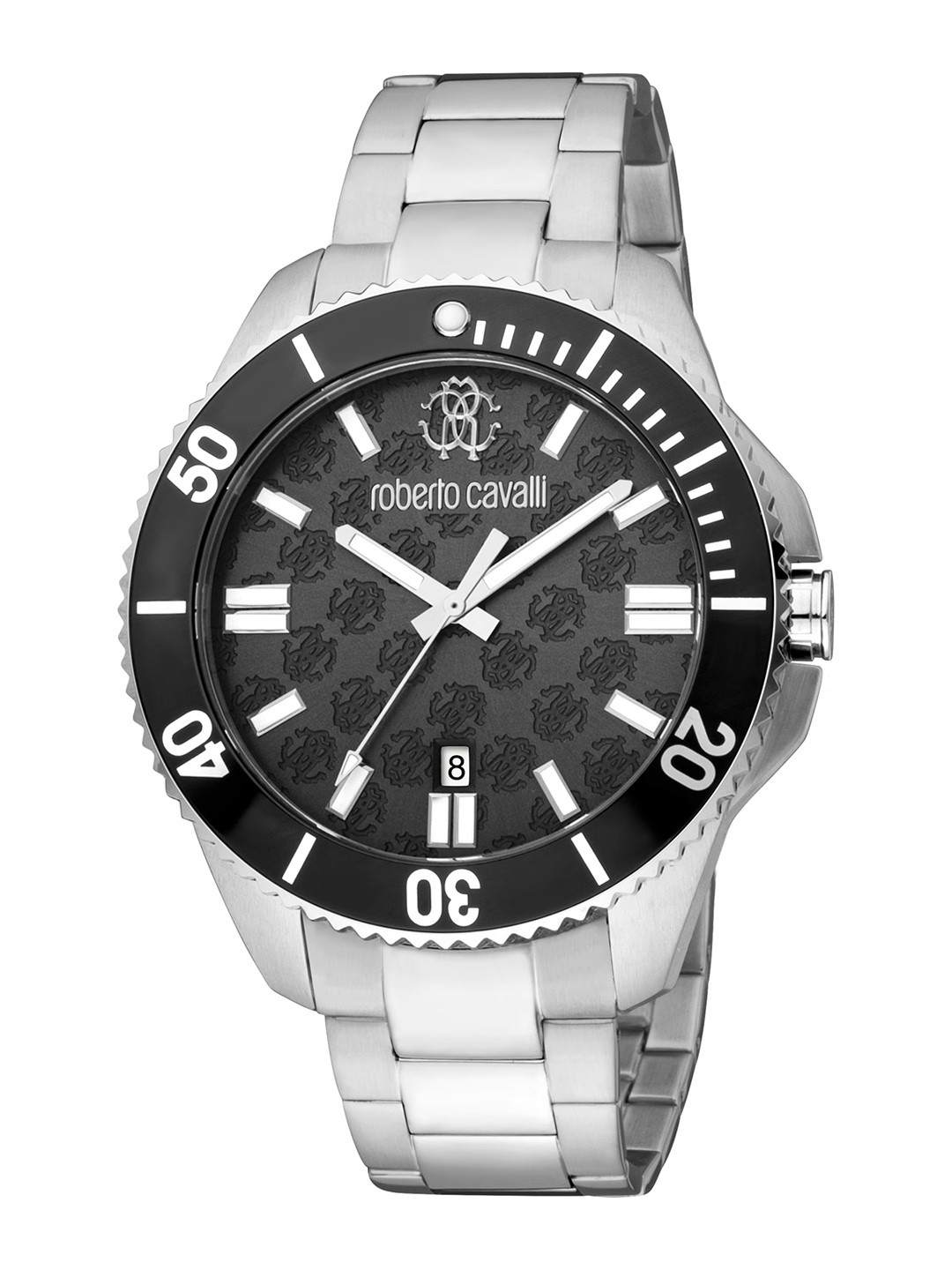 

Roberto Cavalli Men Textured Dial & Stainless Steel Straps Watch RC5G013M0085, Black
