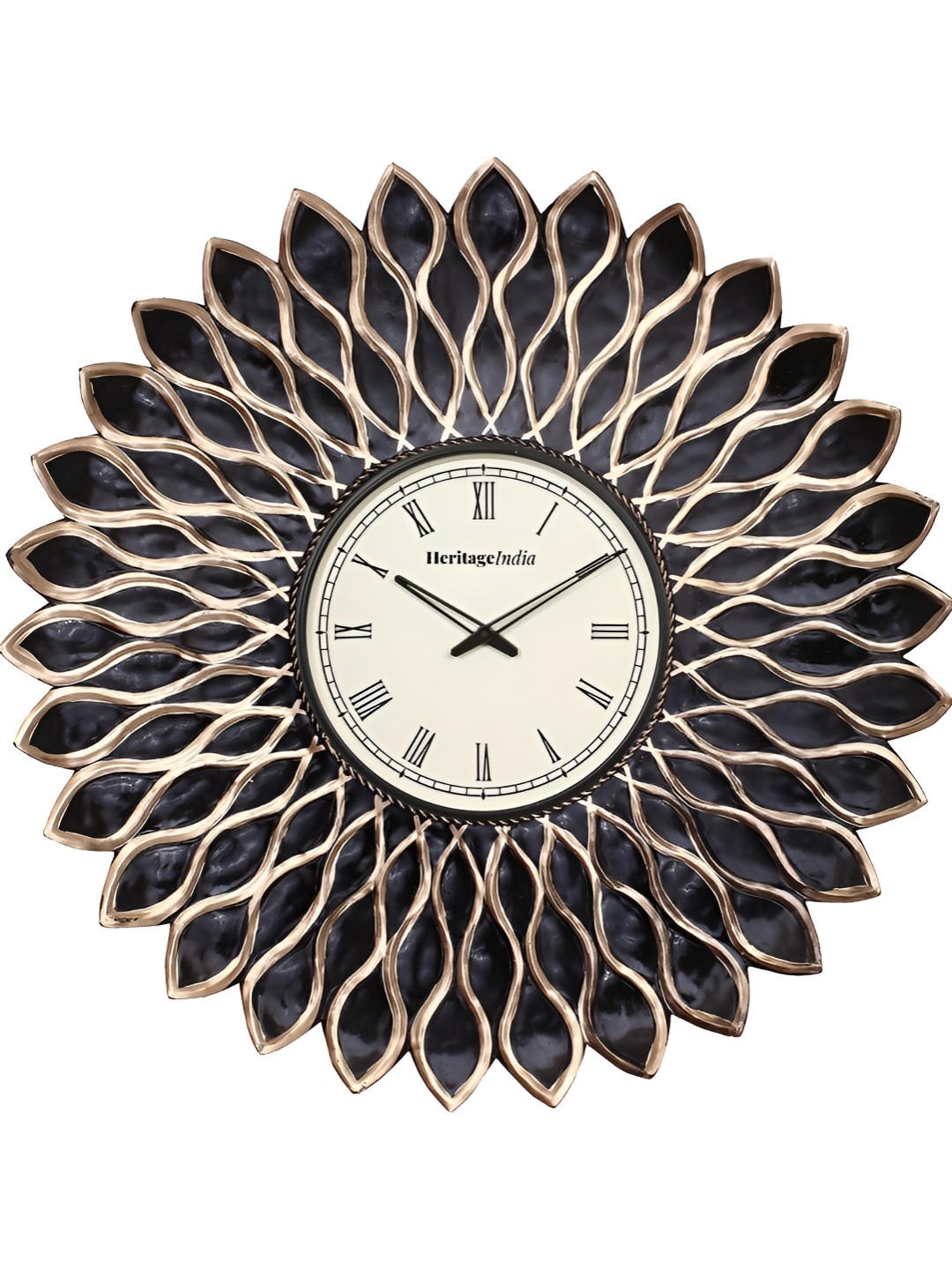 

Heritage India Black Contemporary Round Wall Clock