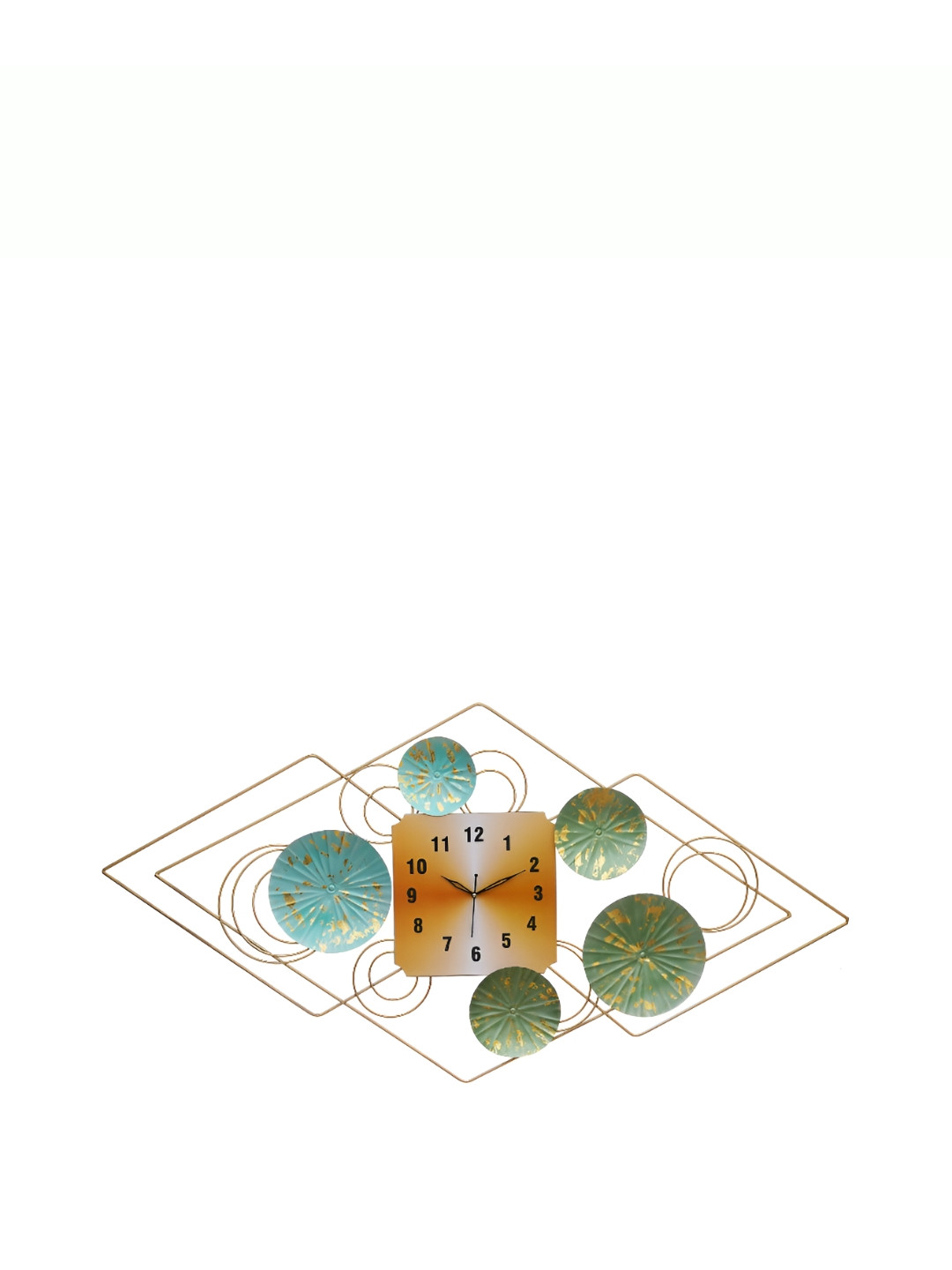 

Heritage India Gold-Toned Contemporary Geometric Wall Clock