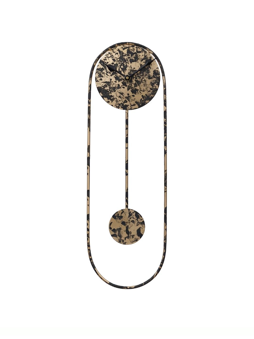 

Heritage India Black & Gold Toned Printed Geometric Contemporary Wall Clock