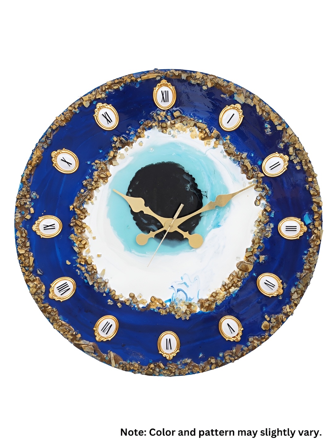 

Heritage India Blue & White Textured Analogue Contemporary Round Wall Clock