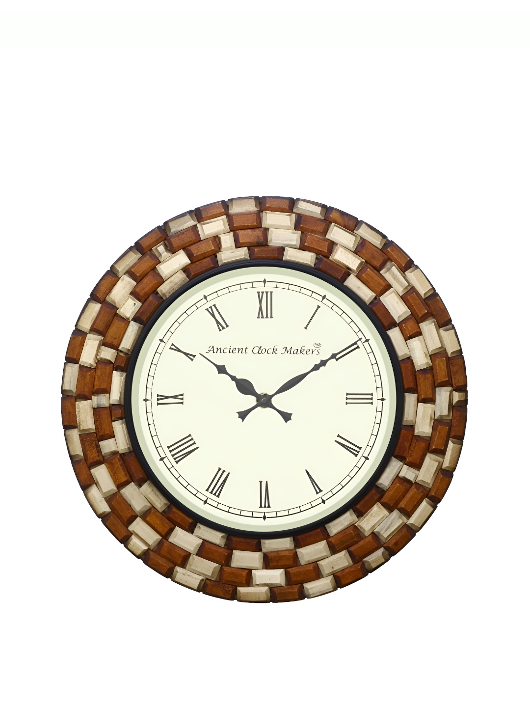 

Heritage India Brown & Cream Round Contemporary Wall Clock