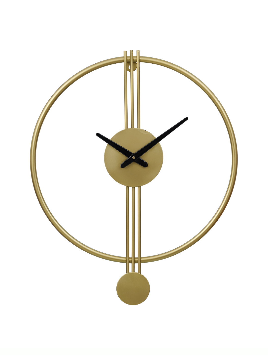 

Heritage India Gold-Toned & Black Analogue Contemporary Rounded Wall Clock