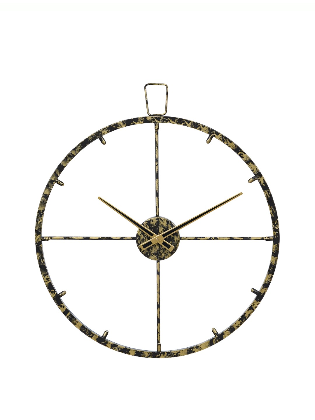

Heritage India Black & Gold Toned Printed Round Contemporary Wall Clock