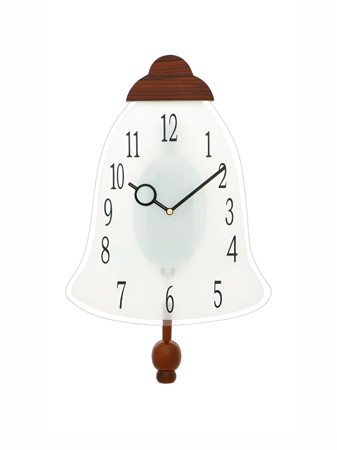 

Heritage India Brown Printed Bell Shaped Contemporary Wooden Wall Clock