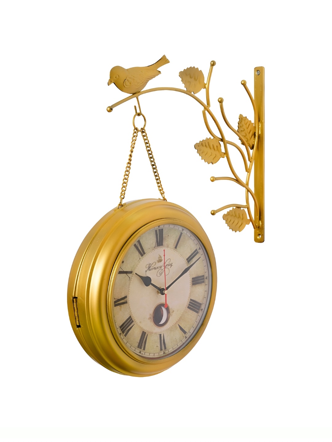 

Heritage India Gold Toned Textured Analogue Contemporary Wall Clock