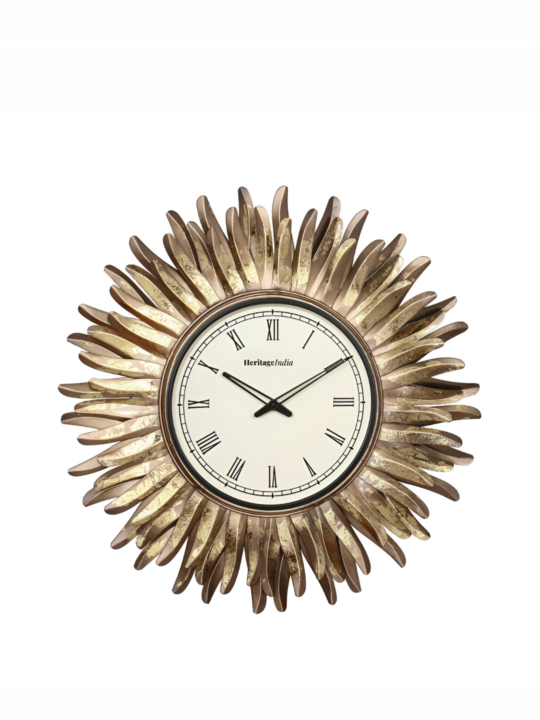 

Heritage India Gold Toned and Black Round Analogue Contemporary Wall Clock