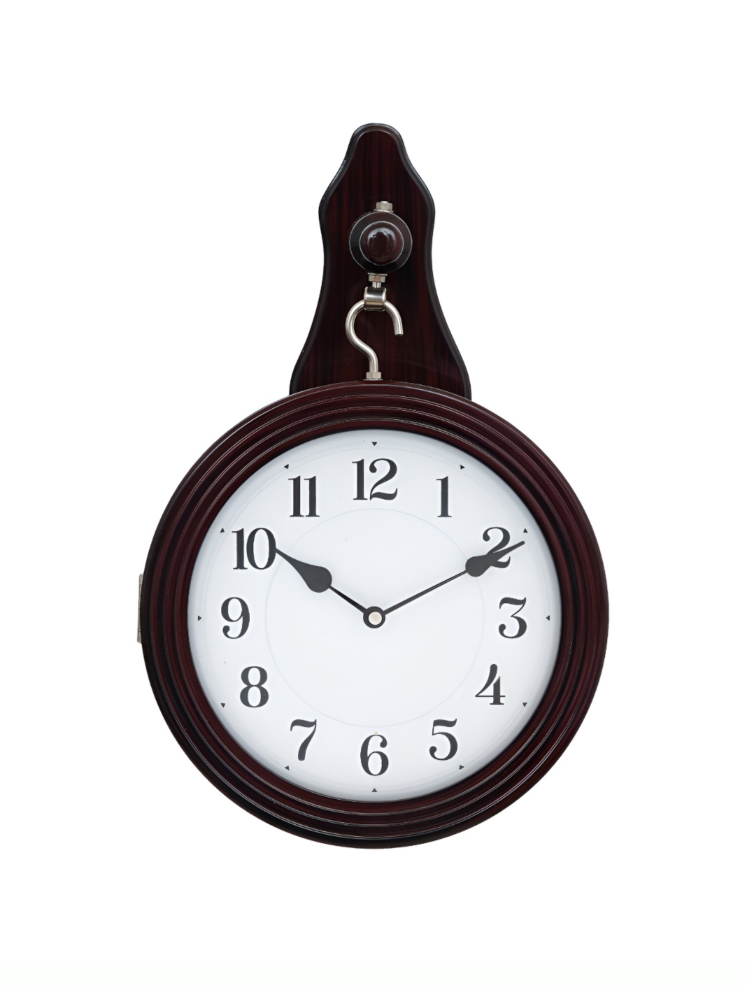 

Heritage India Brown & White Analogue Contemporary Rounded Wall Clock