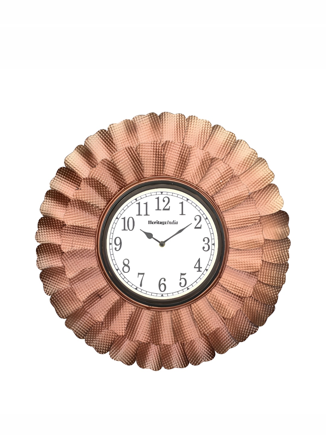 

Heritage India Copper Toned Metal Traditional Round Analogue Wall Clock