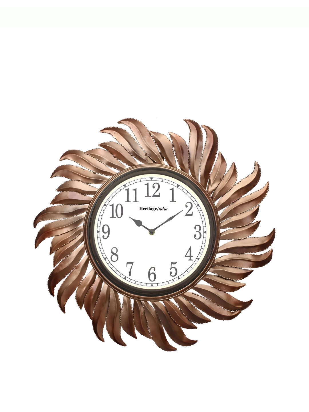 

Heritage India Copper Toned & White Textured Round Contemporary Wall Clock