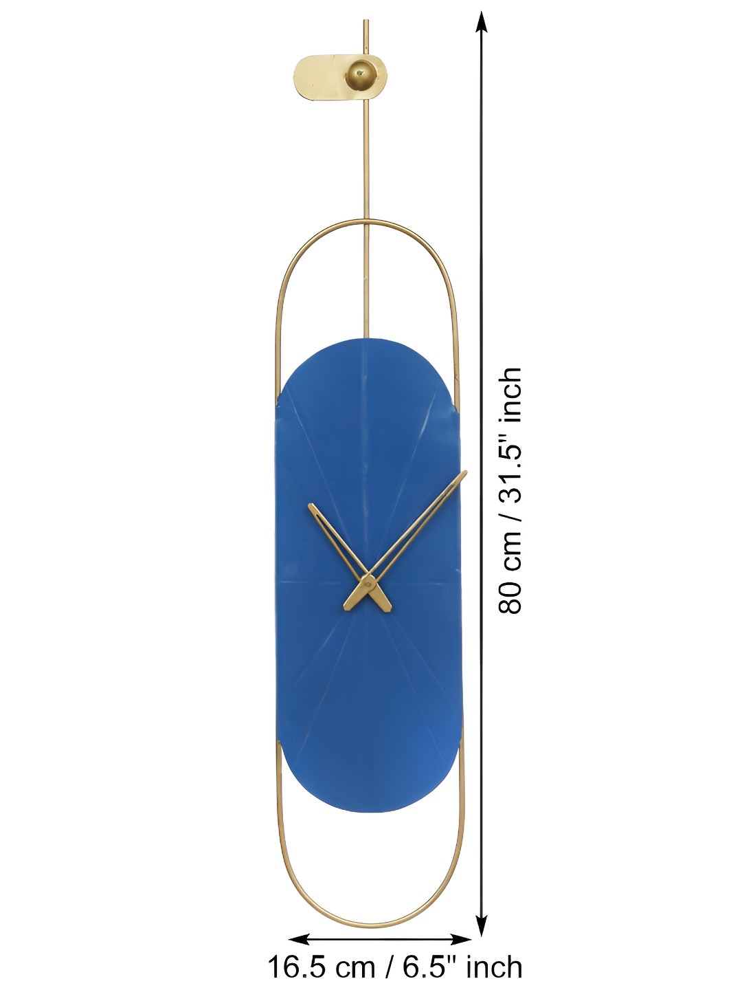

Heritage India Blue & Gold Toned Metal Contemporary Geometric Analogue Wall Clock