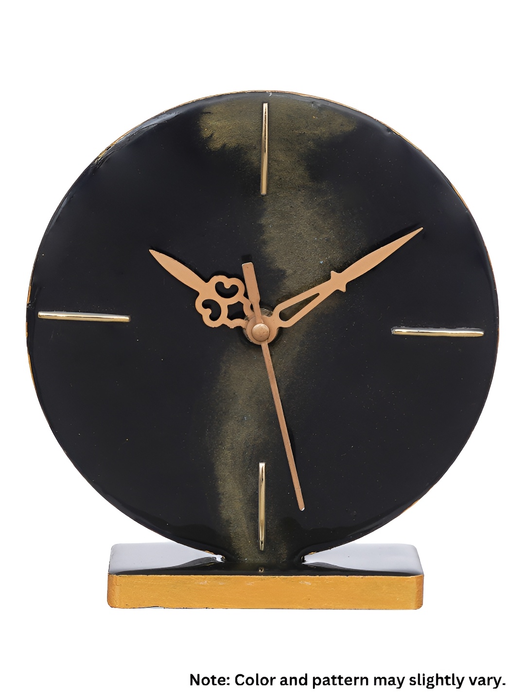

Heritage India Black & Beige Textured Analogue Contemporary Rounded Table Clock