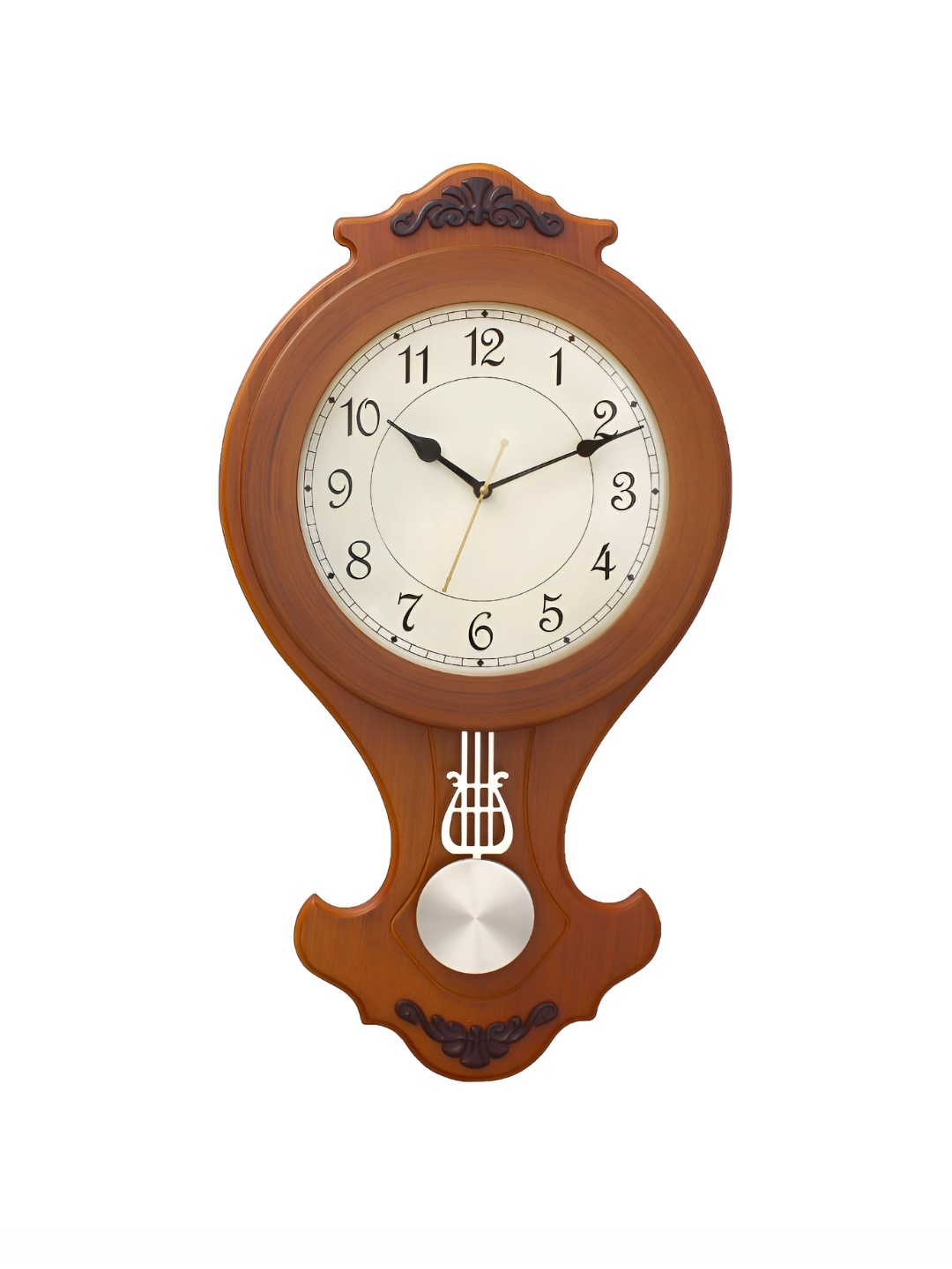

Heritage India Brown Wooden Traditional Round Pendulum Wall Clock