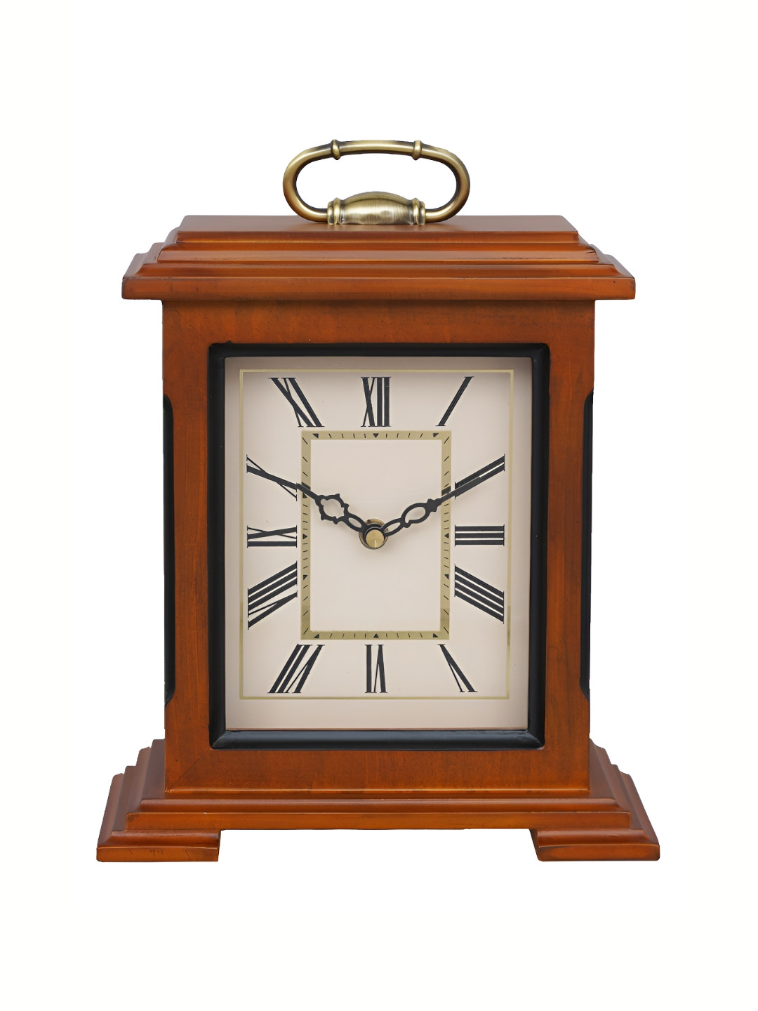 

Heritage India Brown & White Rectangular Traditional Analogue Table Clock