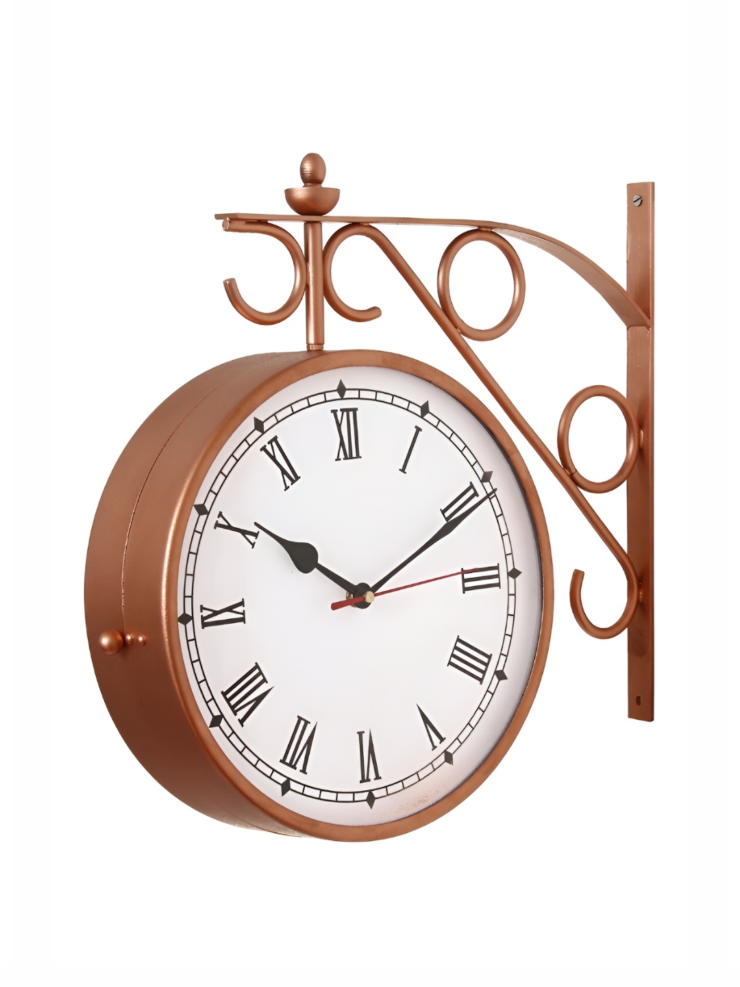 

Heritage India Copper & White Toned Metal Contemporary Round Analogue Wall Clock