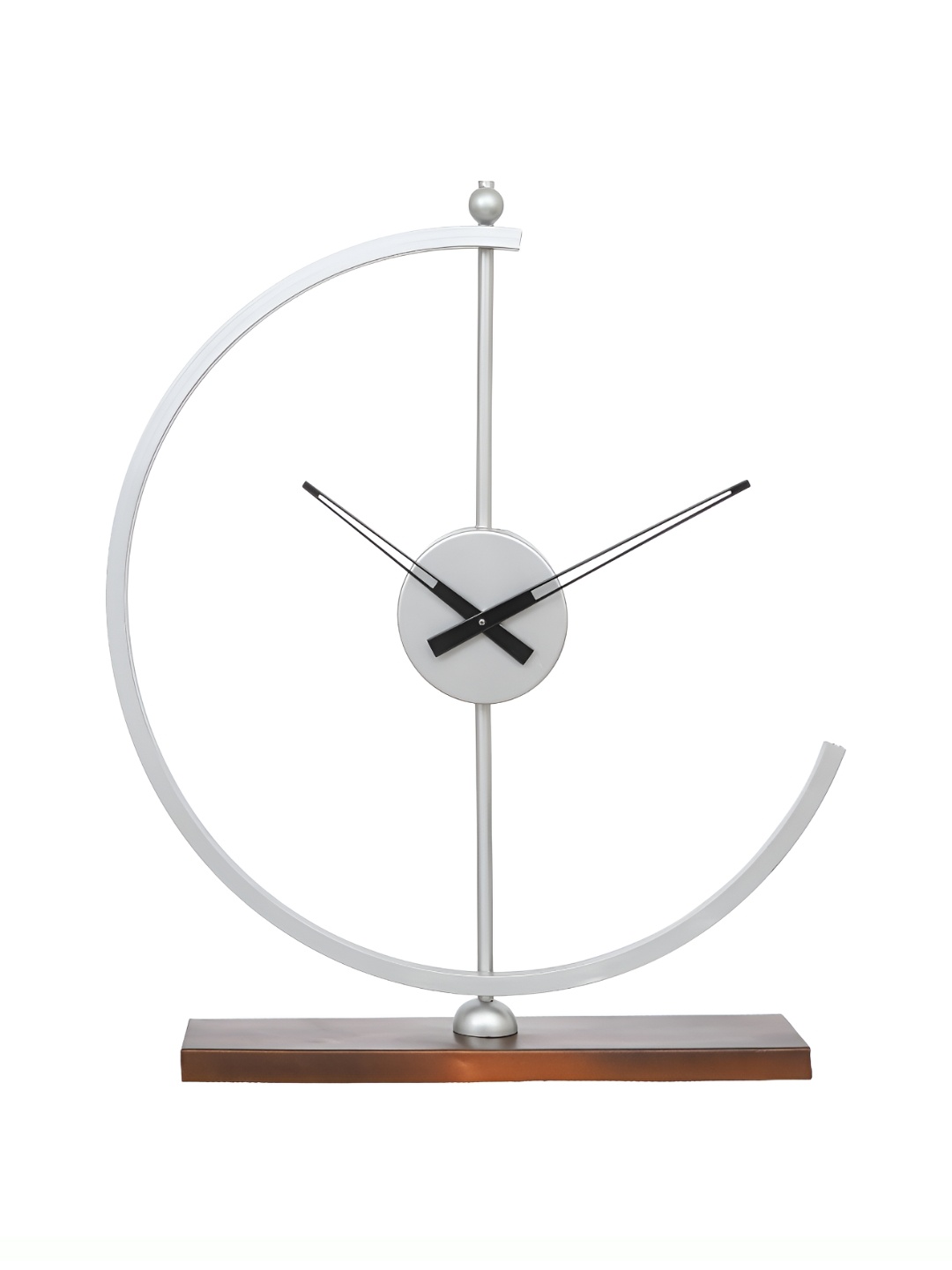 

Heritage India Silver Toned Abstract Shaped Contemporary Table Clock