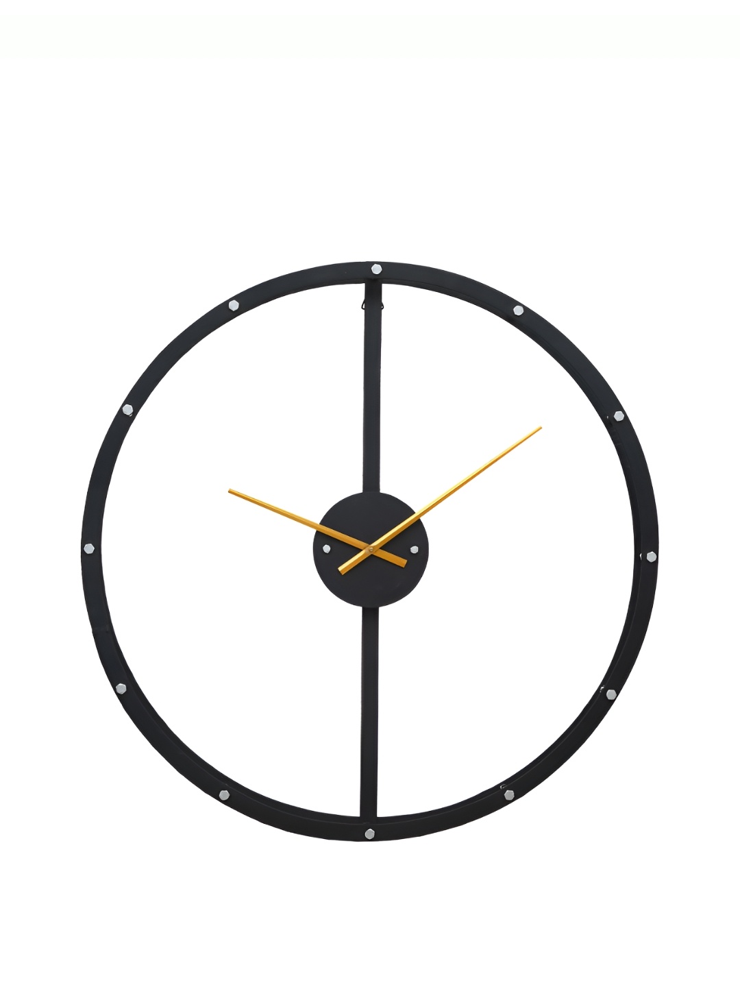 

Heritage India Black & Gold Toned Round Shaped Contemporary Wall Clock