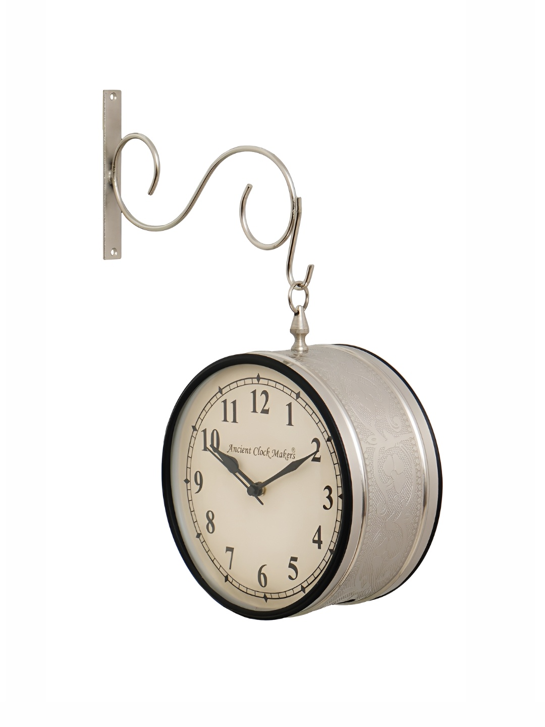

Heritage India Silver-Toned Analogue Traditional Metal Wall Clock