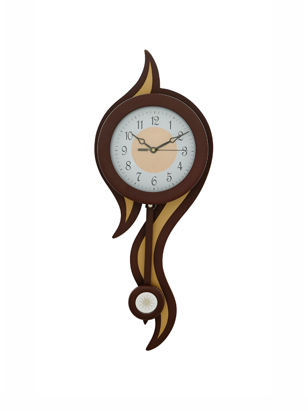 

Heritage India Brown & Cream Coloured Abstract Shaped Traditional Wall Clock