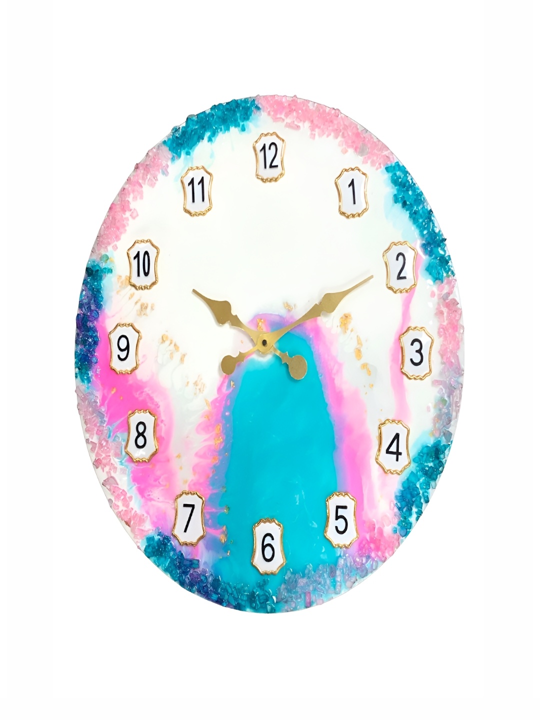 

Heritage India White& Blue Textured Round Contemporary Wall Clock