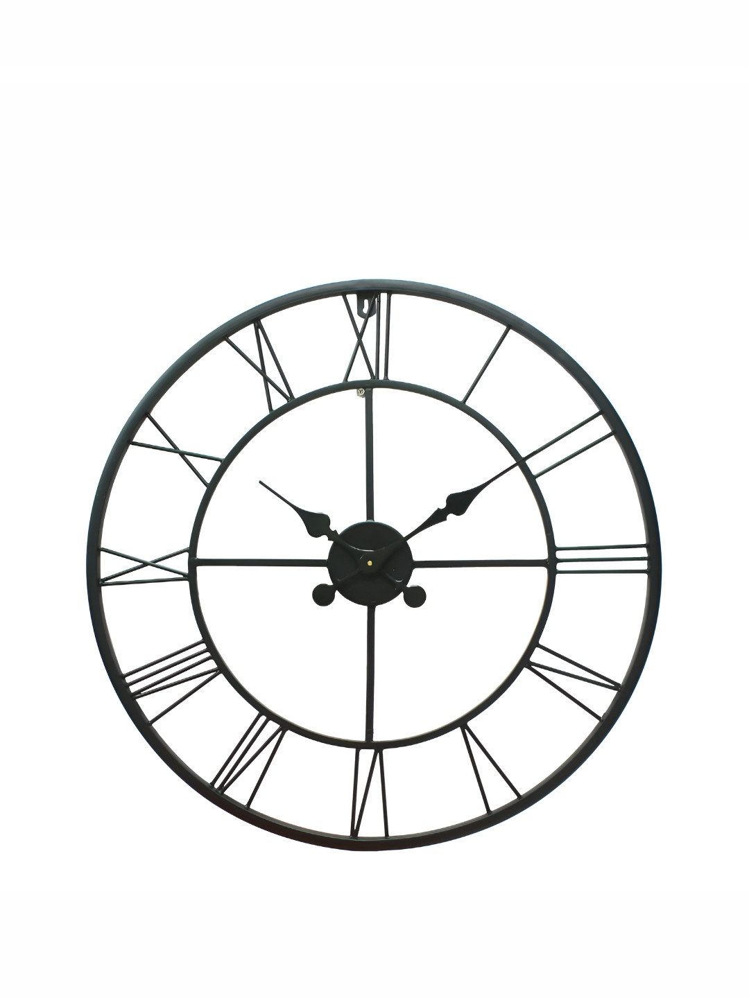 

Heritage India Black Metal Contemporary Round Analogue Wall Clock