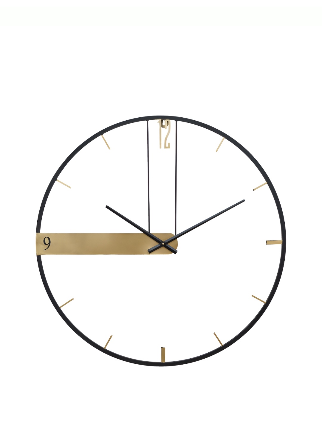 

Heritage India Black & Gold Toned Round Contemporary Wall Clock