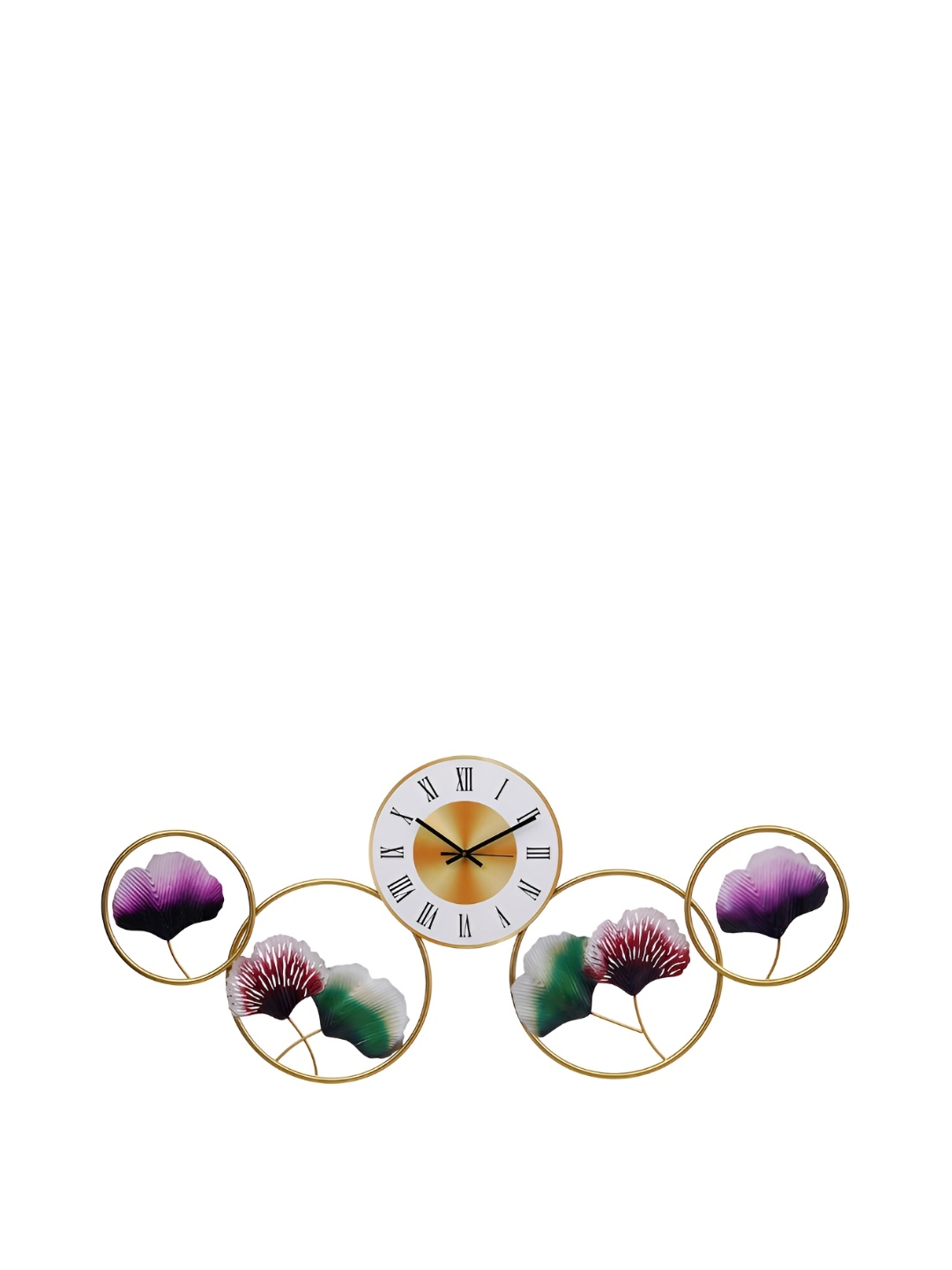 

Heritage India Gold Toned & Purple Textured Contemporary Analogue Wall Clock