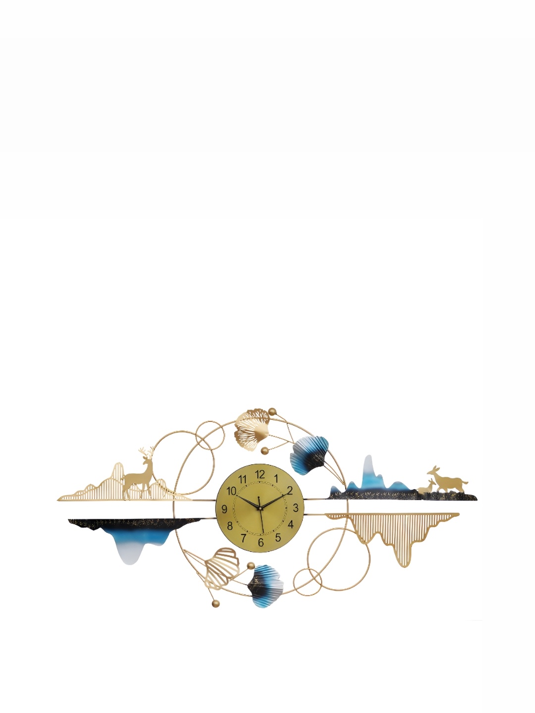 

Heritage India Gold-Toned & Blue Textured Round Contemporary Wall Clock